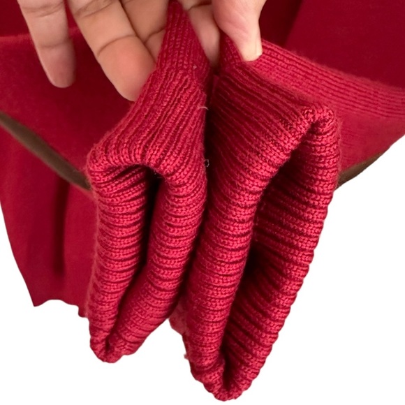 Norm Thompson Mens Vintage Red Wool Knitted Sweater with‎ Elbow Pad Size XL - Picture 5 of 11